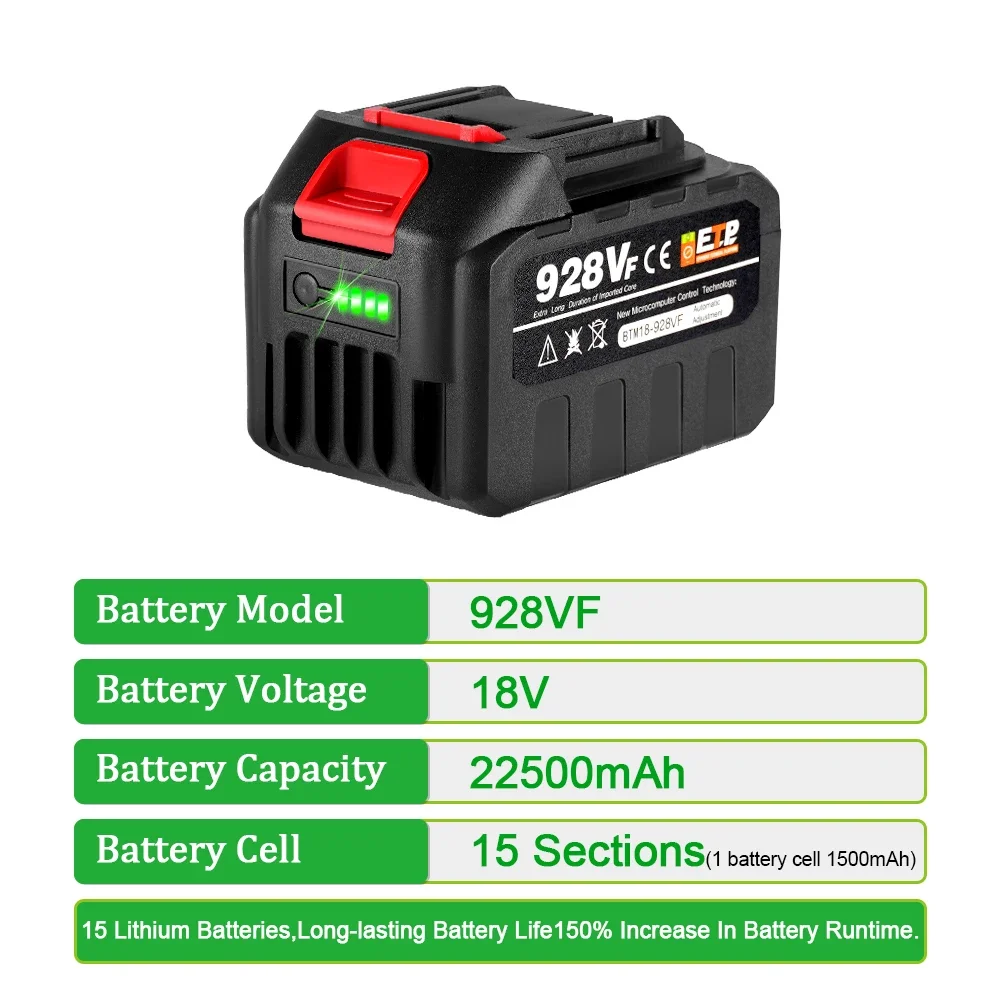 Bateria 18V 388VF 22500mah 150 - Power Tools Universal Battery avaliação e preço