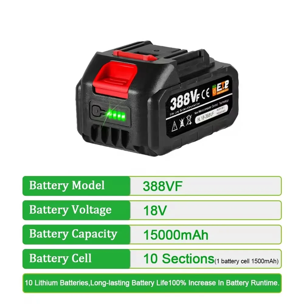 Bateria 18V 388VF 22500mah 150 - Power Tools Universal Battery avaliação e preço